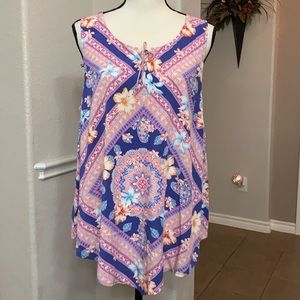 J. Jill pink, blue, peach tank top shirt Size L